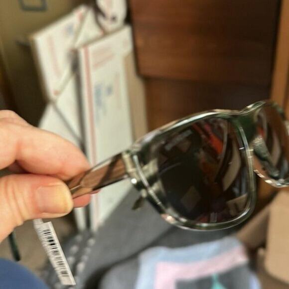 Balenciaga 60MM Rectangle Sunglasses zebra with blue lenses main image 11